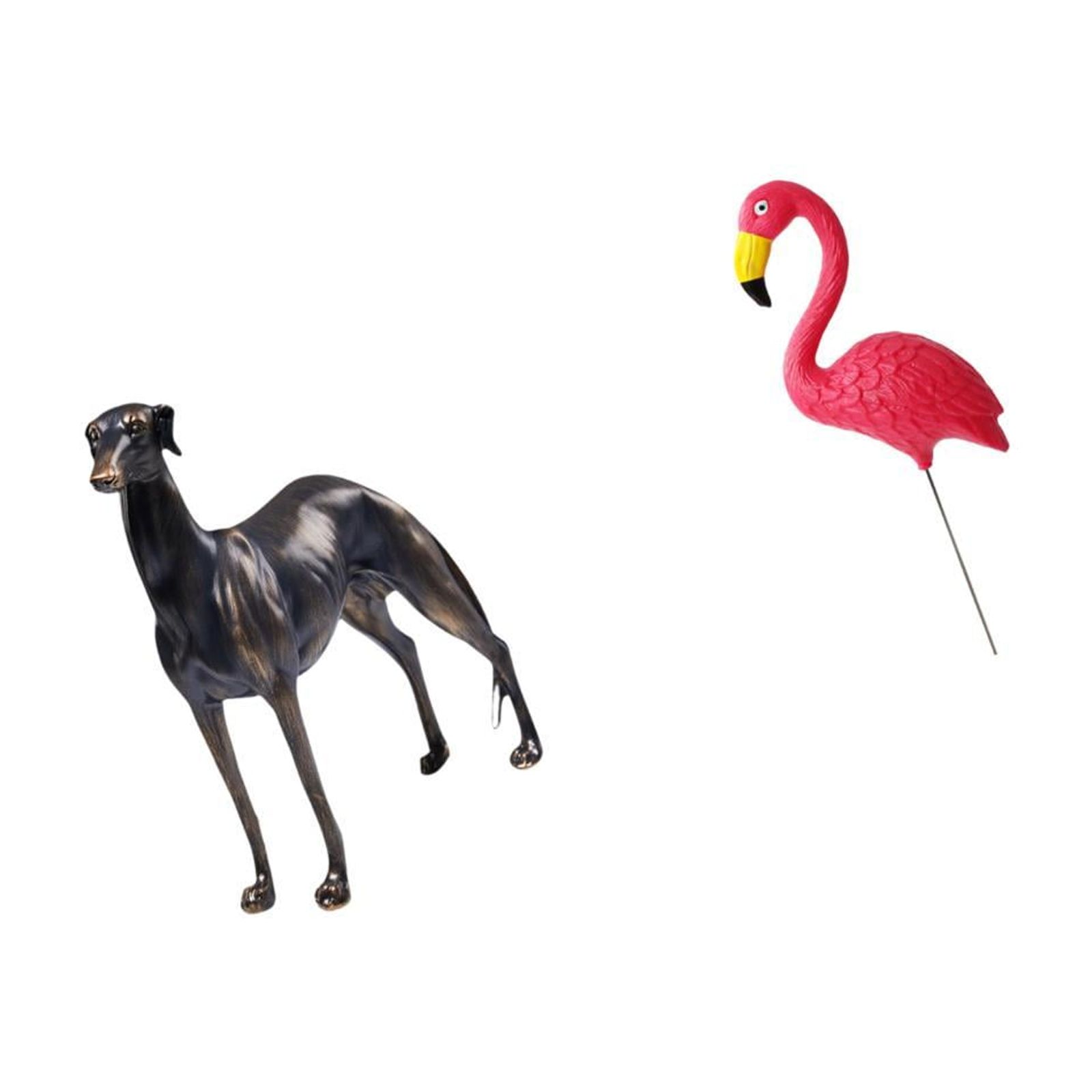 Dualoai Bird Resin Animal Figurine Sculpture for Home Decor Table Centerpiece Desk Figure Living Room Hotel Christmas Yard Art Ornament Fairy Garden Accessories Flamingo Stake Holiday Spring