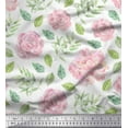 thumbnail image 1 of Soimoi White polyester Crepe Fabric Leaves & Flower Floral Printed Craft Fabric by the Yard 42 Inch Wide, 1 of 3
