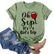 thumbnail image 2 of Gibobby Camiseta de manga corta para mujer Mujeres Casual Camisas imprenta Cuello corto manga corta Tee Tops Tunic Blose(Verde,CH), 2 of 4