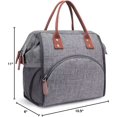 thumbnail image 4 of Insulated Lunch Bag for Women & Men - Reusable 10 L Lunch Box for Women - Leakproof Tote Cooler Bag for Adults Work, Beach, Travel, Picnic (Grey), 4 of 5