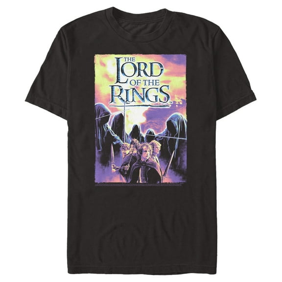 Men's The Lord of the Rings Fellowship of the Ring Dark Riders Poster  Graphic Tee Black 3X Large