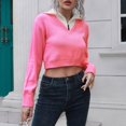 thumbnail image 2 of Vedolay Womens Fall Tops Women's Crew Neck Long Sleeve Pullover Sweater Casual Loose Fall Tops,Pink S, 2 of 3