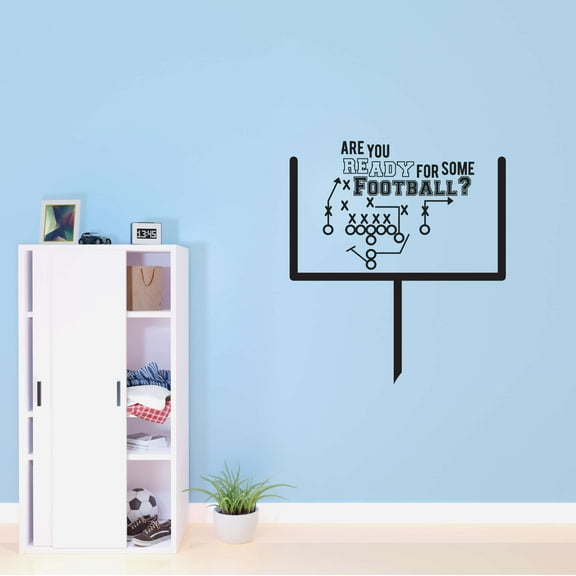 Boys Are you ready for some Football Active Sports Wall Decal Decoration Sports Quote Design Boy's Bedroom Decor Lasts Years and Easily Removable - Size: 18 In(W) x 20 In(H)
