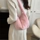 thumbnail image 1 of Bolso de felpa informal para mujer, bolso de hombro esponjoso de estilo coreano (rosa), 1 of 8