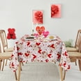 thumbnail image 5 of Valentines Day Tablecloth Rectangle 60x84 Inch, Valentine Tablecloth Lace Flower Red Rose Heart Table Cloth Cover for Dinner Party Wedding Decor, 5 of 5
