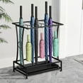 thumbnail image 6 of Metal Umbrella Holder Stand with Removable Drip Tray, Industrial Free Standing Umbrella Rack Organizer for Entryway Home Office Patio Decor(10 Slots 8 Hooks, Black), 6 of 7