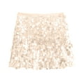 thumbnail image 5 of Sequin Skirts for Women Stretchy Bodycon Mid Waist Mini Skirt Summer Dressy Night Out Party Holiday Glitter Skirts,Beige - XL, 5 of 5