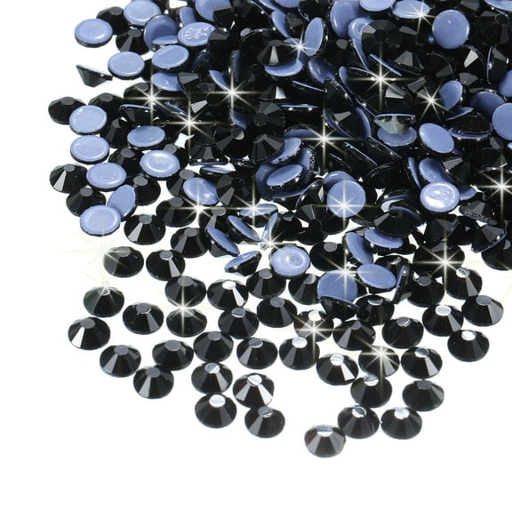 BEADSLAND Black Flatback Crystal Rhinestones, Glass SS30 6.4mm, Pack of ...