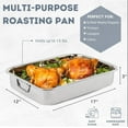thumbnail image 2 of Imperial Home 17” Rectangular Roasting Pan with Rack Stainless Steel Baking Pan, 2 of 7