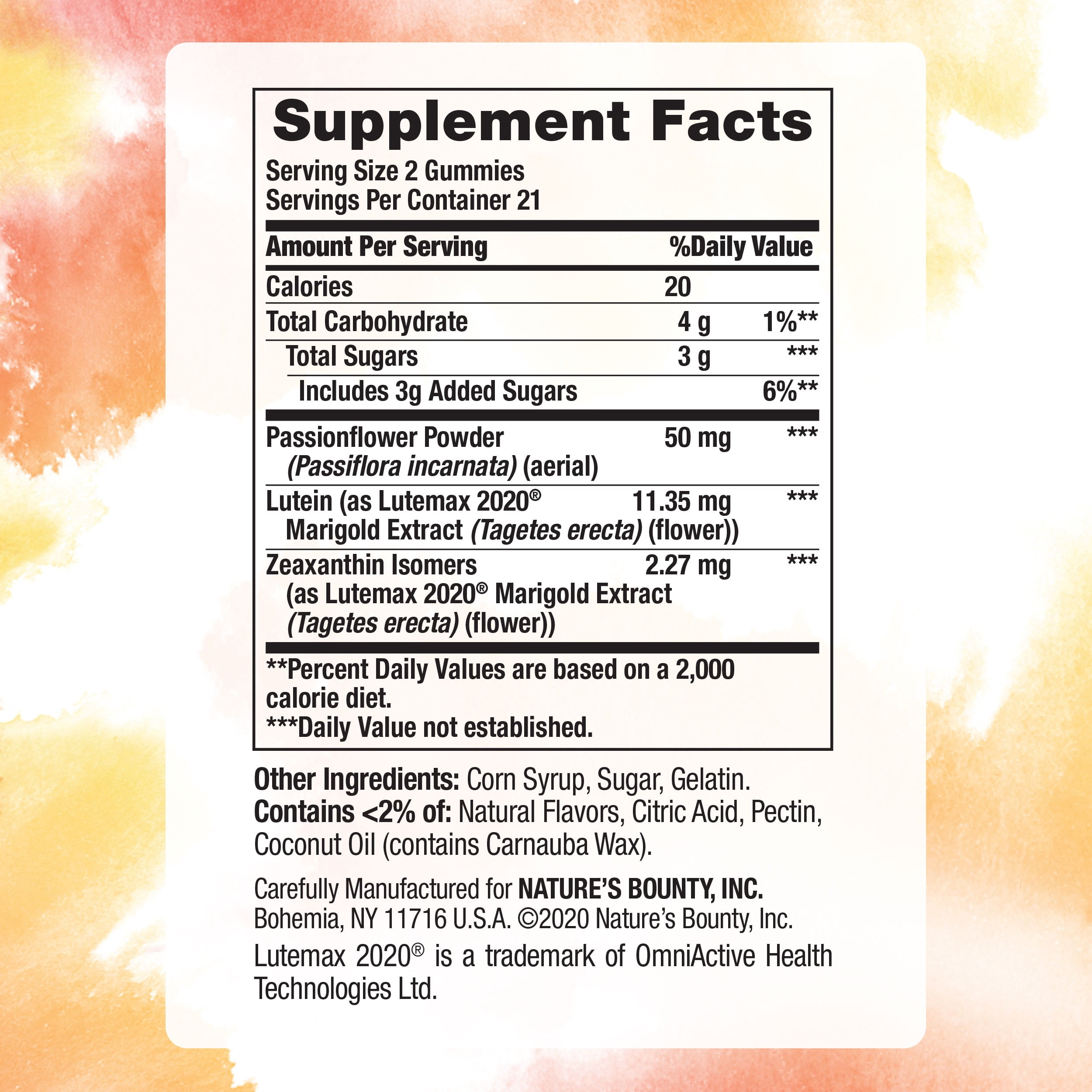 Nature's Bounty Stress Comfort Peace of Mind, Stress Relief Gummies, Mango Pineapple Flavor, 42 Count