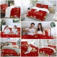 thumbnail image 5 of Red Christmas 4 Piece Duvet Cover Set Twin Size Xmas Snowman Gifts Balls Snowflake Golden Soft Bedding Set Comforter Cover, 1 Duvet Cover 1 Flat Sheets and 2 Pillowcases, 5 of 9