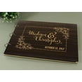 thumbnail image 2 of Custom Rustic Wedding Guest Book Personalized Wooden Floral Engraved Bride & Groom Photo Albums, 2 of 2