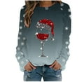 thumbnail image 1 of OJinShaWanO Sweat à Capuche Sauveteur pour Femmes Automne et Hiver Flocon de Neige de Noël Verre Rouge Dégradé Imprimé Col Rond Épaule Manches Longues Décontracté Sport, 1 of 4