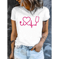 thumbnail image 2 of Nurse T-Shirt, Heartbeat EKG Stethoscope Graphic Tee, Medical Top S-4XL, 2 of 2