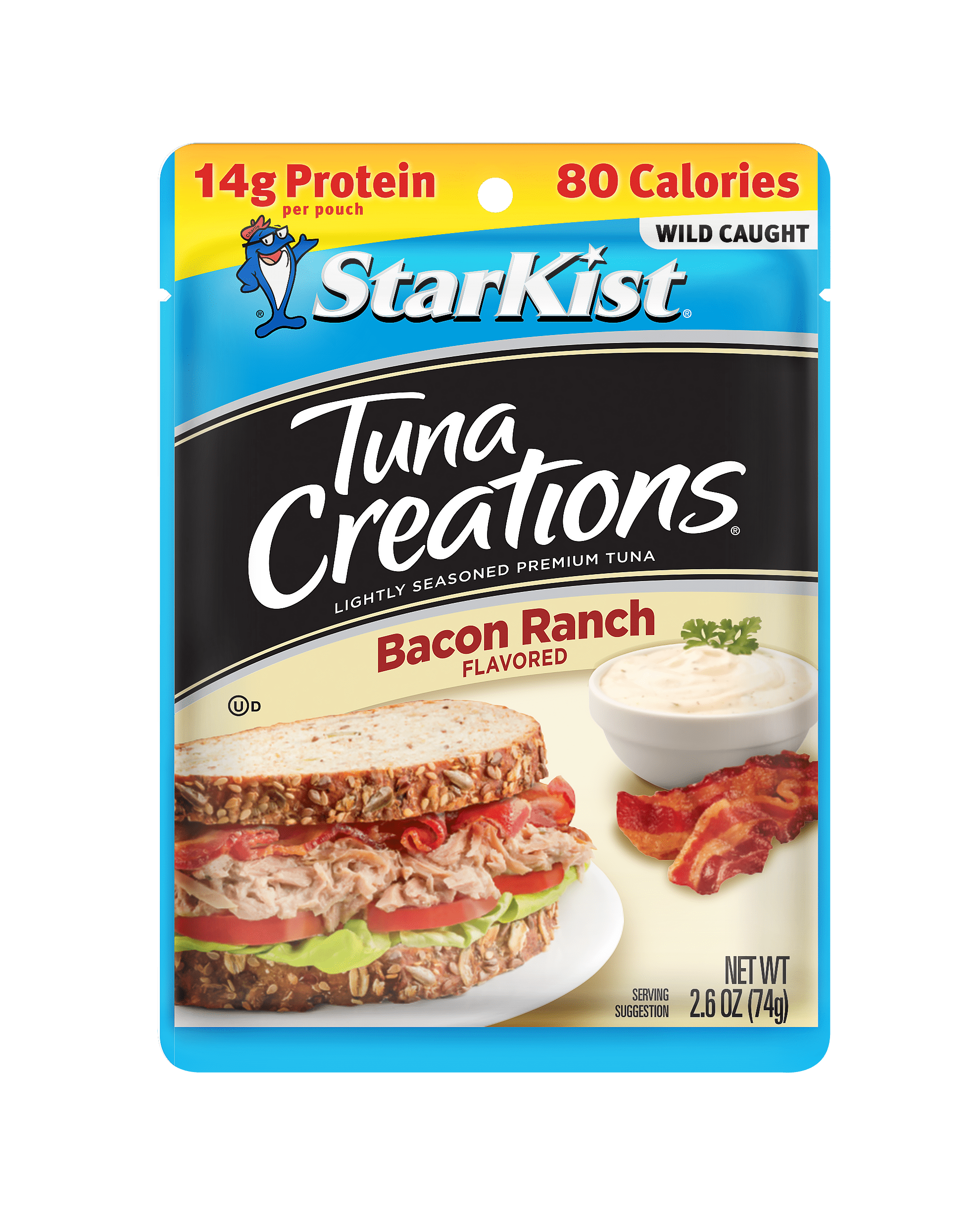 (5 pack) StarKist Tuna Creations, Bacon Ranch, 14g Protein, 2.6 oz Pouch
