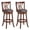 Light Brown 29", variant on Costway 29” Swivel Bar Stool Set of 2 with Rubber Wood Frame, Hollowed Backrest, Footrest