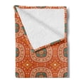 thumbnail image 2 of Abstract Soft Flannel Fleece Throw Blanket, Bohemian Pattern of Strokes in Earth Tones, Cozy Plush for Indoor and Outdoor Use, 50" x 70", Burnt Orange Multicolor, by Ambesonne, 2 of 5