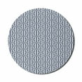 thumbnail image 1 of Geometric Mouse Pad for Computers, Vivid Colored Japanese Culture Inspired Floor Pattern Traditional Architecture, Round Non-Slip Thick Rubber Modern Mousepad, 8" Round, Grey White, by Ambesonne, 1 of 2