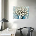 thumbnail image 4 of Nawypu  Flowers Canvas Wall Art Blue and White Blossom Pictures Contemporary Palette Knife Floral Textured Painting for Bedroom Living Room Decor, 4 of 6