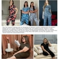 thumbnail image 3 of Ekouaer 2 Pack Women's Capri Pajama Sets Short Sleeve Two-Piece Pjs V Neck Tops & Pants Printed Lounge Sets, 3 of 5