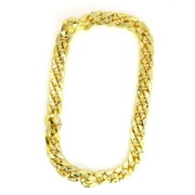Skeleteen Rapper Gold Chain Accessory - 90s Hip Hop Fake Gold Costume Necklace - 1 Piece