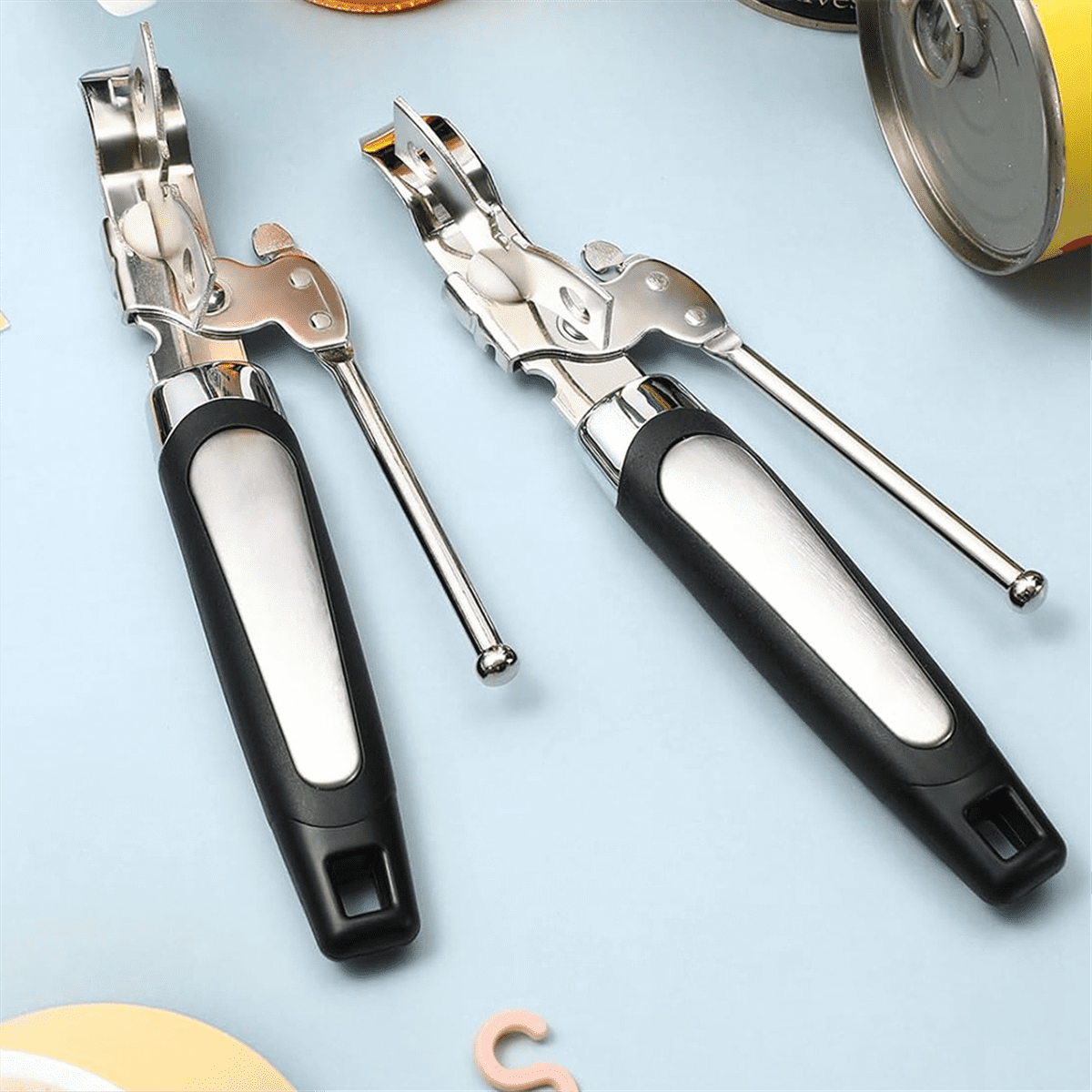 10 Pieces Can Opener Manual Soft Non Slip Grip Handle Heavy Duty HandHeld Safety