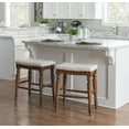 thumbnail image 7 of Linon Marino Backless Wood Counter Stool, 25" Seat Height, Walnut Finish with Ivory Fabric, 7 of 7