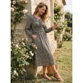 thumbnail image 2 of DARING DIVA Women's Leopard Print Long Sleeve Ruffle Tie Dress XL Apricot, 2 of 8