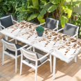 thumbnail image 2 of Orange Brown Eucalyptus Table Cloths for 8 Foot Rectangle Tables, Watercolor Spring Weeping Botanical Patio Waterproof Elastic Fitted Tablecloths, Washable Rectangular Table Cover for Camping, 2 of 8