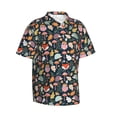 thumbnail image 2 of Daiia Autumn Fox Owl Hawaiian Shirt for Men Gentle Cotton Regular Short Sleeve Casual-Small, 2 of 9