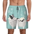 thumbnail image 3 of Uemuo French Bulldog Taking a Bath Pattern Mens Swim Trunks Quick Dry Board Shorts with Mesh Lining, Stretch Beach Shorts Quick Dry No-Chafing Board Shorts-Large, 3 of 9