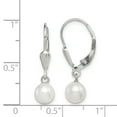 thumbnail image 2 of Beautiful Sterling Silver Rh-plated 6-7mm White FW Cultured Pearl Leverback Earrings, 2 of 2