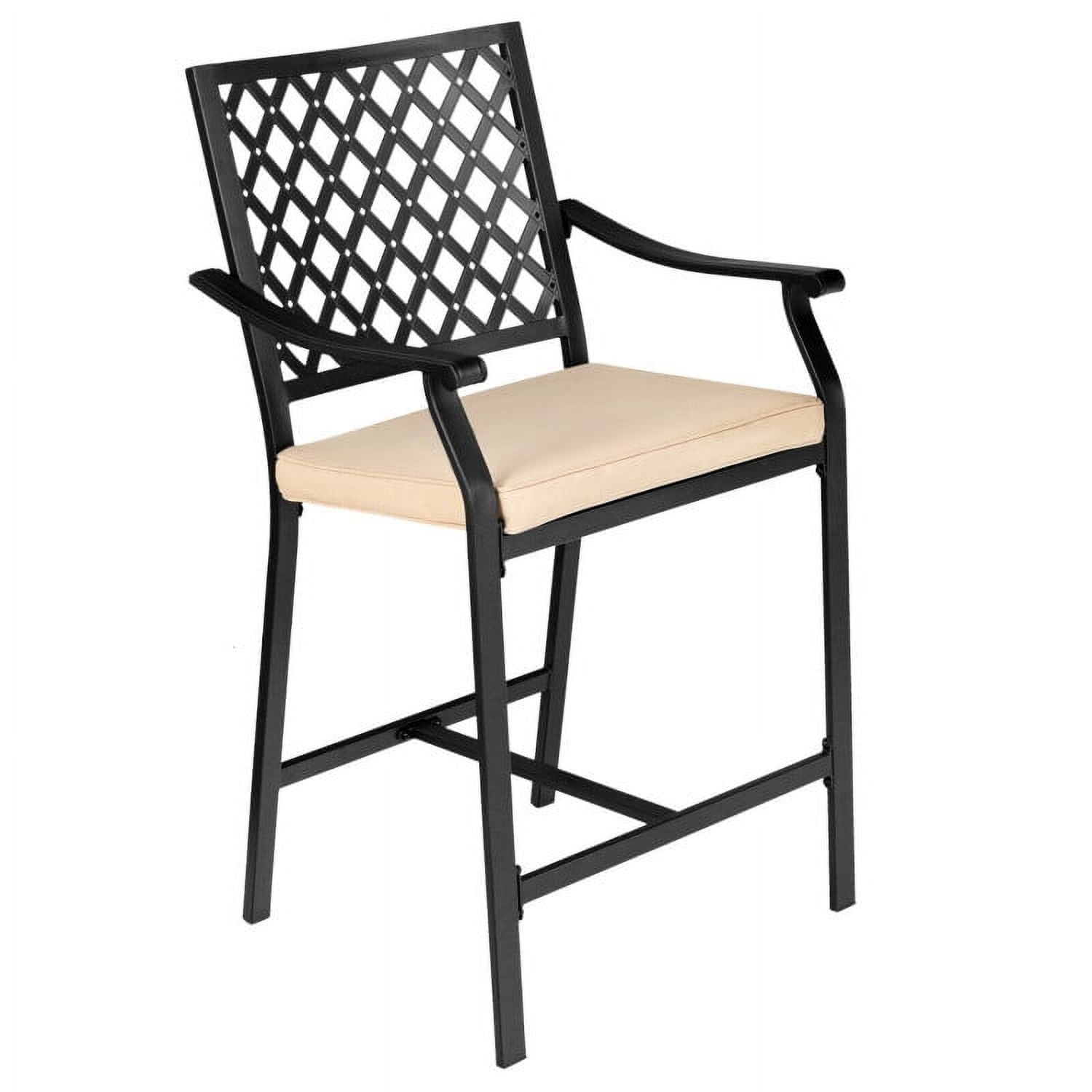 Aimee Lii 2 Pieces Patio Bar Stool with Height Cushion and Armrest, Outdoor Patio Furniture Aimee Lii 2 Pieces Patio Bar Stool with Height Cushion and Armrest, Outdoor Patio Furniture