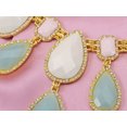 thumbnail image 4 of Crystal Teardrop Shaped Pendant Golden Tone Rhinestone White Green for Women Gift, 4 of 4