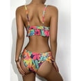 thumbnail image 4 of Traje de baño de bikini con estampado de flores, traje de baño de bikini para mujer, traje de baño de bikini con volantes, trajes de baño de piezas para mujer, diseño revolucionario, 4 of 6