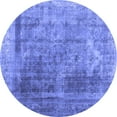 thumbnail image 1 of Ahgly Company Machine Washable Indoor Round Abstract Blue Contemporary Area Rugs, 8' Round, 1 of 4