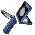 thumbnail image 5 of Elegant Choise Case with Screen Protector for Samsung Galaxy Z Flip 5 5G Shockproof Phone Cover with Slide Camera Lens Protector and Ring Stand, Blue, 5 of 18