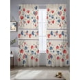 thumbnail image 2 of Independence Day Sheer Curtains 108 Inch Length 2 Panels Set Window Treatments, 4th of July Red Blue Strip Love Burlap Rod Pocket Semi Curtains for Living Room/Bedroom/Kitchen Décor, 104"W x 108"L, 2 of 7