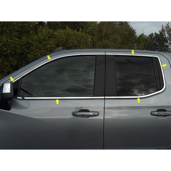 Stainless Steel Window Trim 12Pc Fits 2019-2020 Chevy Silverado WP59176 QAA
