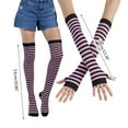 thumbnail image 3 of SIEYIO Women Colorful Striped Thigh High Socks Arm Warmers Set Knit Over Knee Stockings, 3 of 14