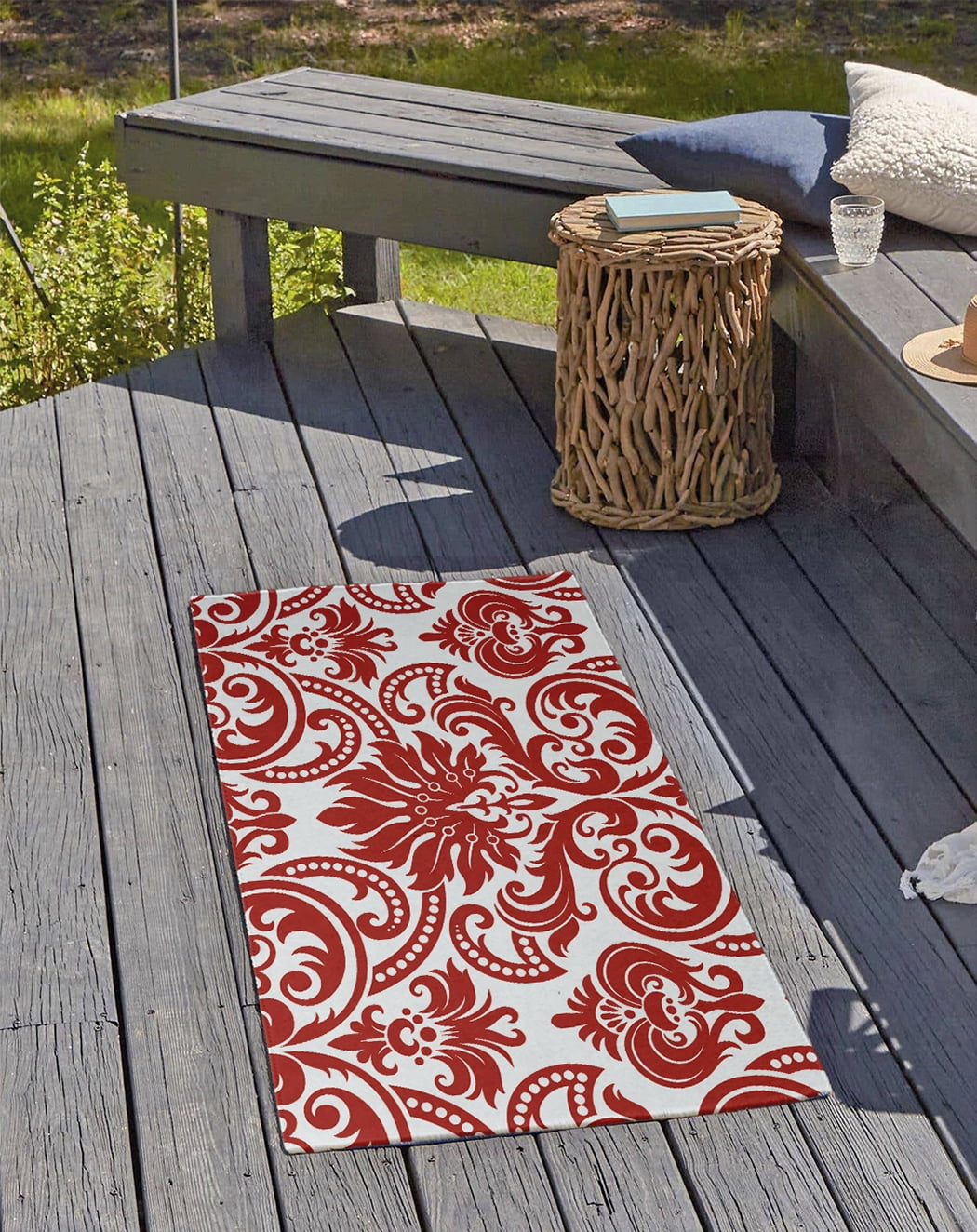 24" 36" Simply Daisy Alexys French Country Chenille Area Rug, Orange-Red