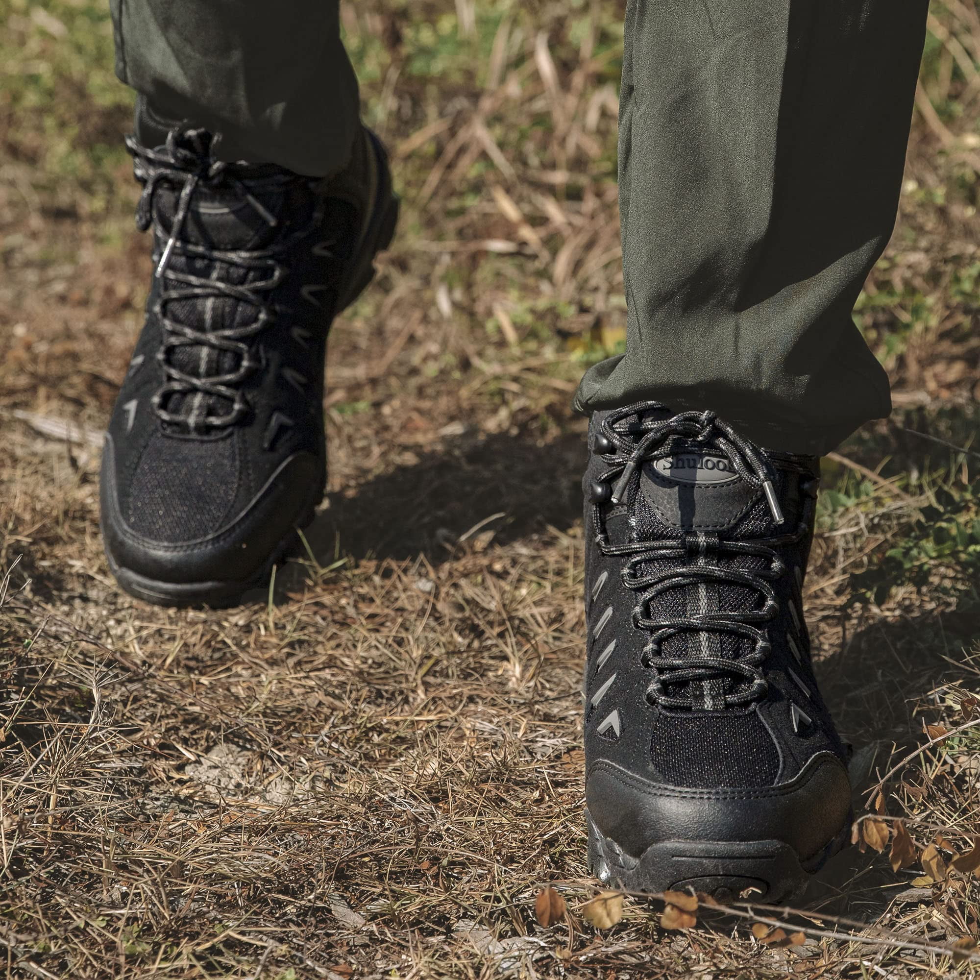 COM STAR Men’s Hiking Boots Mid-Top Outdoor Trekking Shoes Comfortable Durable Trail Boots for Camping, Climbing, Hiking & Outdoor Walking