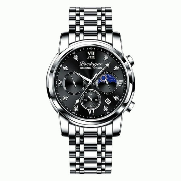 POEDAGAR Men Watch Stainless Stain Business Watches Men's Top Brand Luxury Waterproof Luminous Date Fashion Quartz Wristwatch