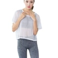 thumbnail image 5 of Women's Sexy Sheer Short Sleeve See Through Mesh T-Shirt Crop Sport Top, 5 of 5