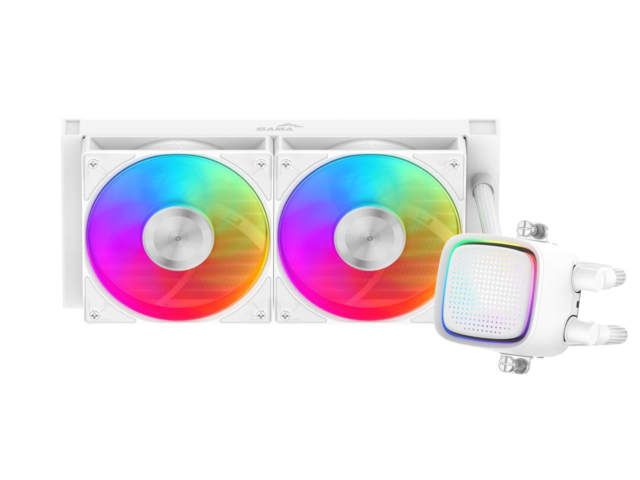 Sama L50White(240mm) 240mm ARGB Liquid CPU Cooler White Dual 120mm