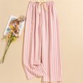 thumbnail image 2 of Women's Casual Fashion Sleep Pants Striped Loungewear Pants Wearable As Outerwear High-Waisted Pants for Modern and Comfortable Lifestyle,Pink,One Size, 2 of 4