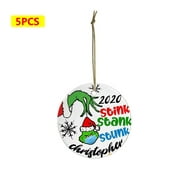 Christmas Grinch Hand Ornament 2020 Stink Stank Stunk Holiday Personalized Face Mask Cartoon Hanging Decorations