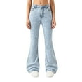 thumbnail image 3 of JLMSPLWG Girls Flare Jeans Kids High Waisted Pants Toddler Daily Wear Skinny Fit Black Aesthetic Bell Bottom Jean Streetwear Teen Girl Solid Color Casual Stretchy Summer Denim Jeans Kids Clothes, 3 of 6
