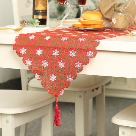 

Kcocoo Christmas Decoration Supplies Linen Printed Table Runner Table Placemat Decoration