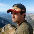thumbnail image 2 of XIAOCHA Distressed Printed Dad Hat for Men Adjustable Hat Band Sports Party Baseball Cap for Daily Ball Cap,White, 2 of 5